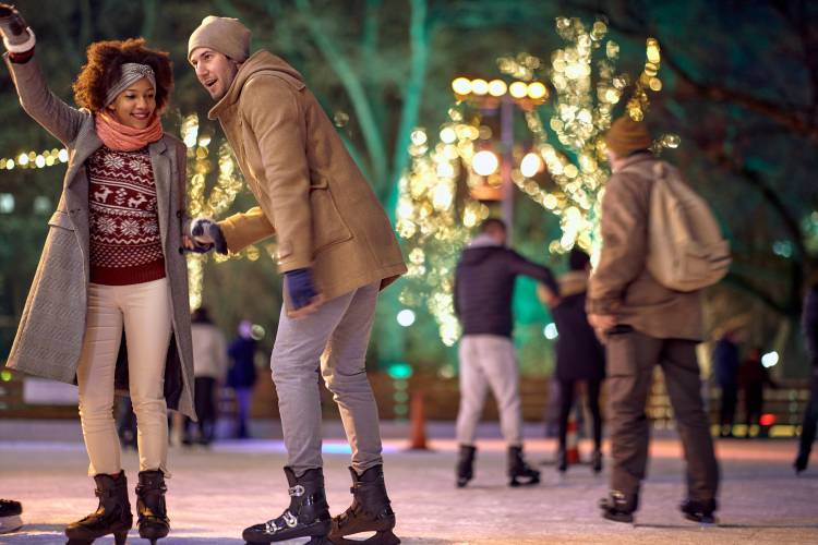 Couples Ice Skating North Lake Tahoe