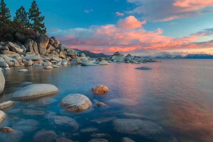 view of lake tahoe at sunrise