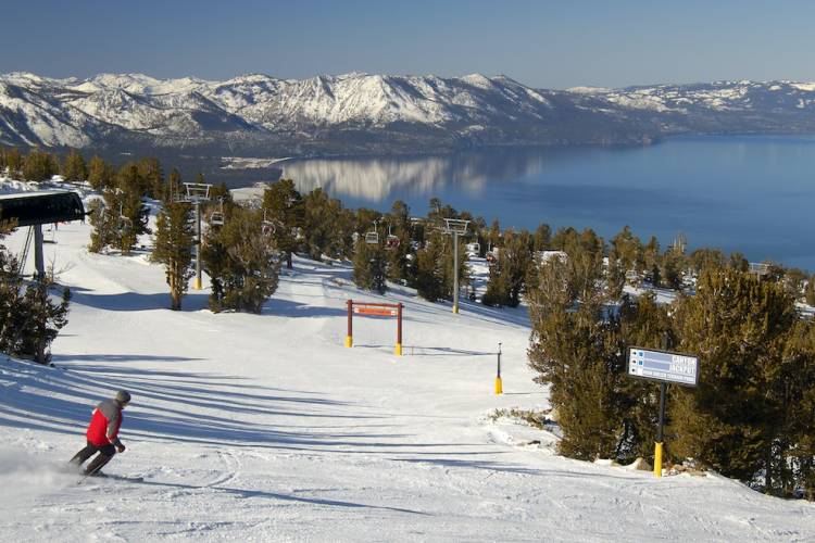 skiing at lake tahoe resort