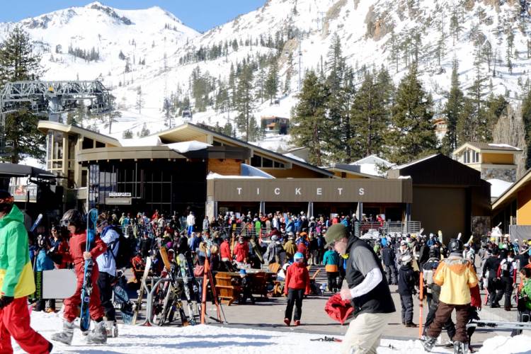 squaw valley spring skiing base village