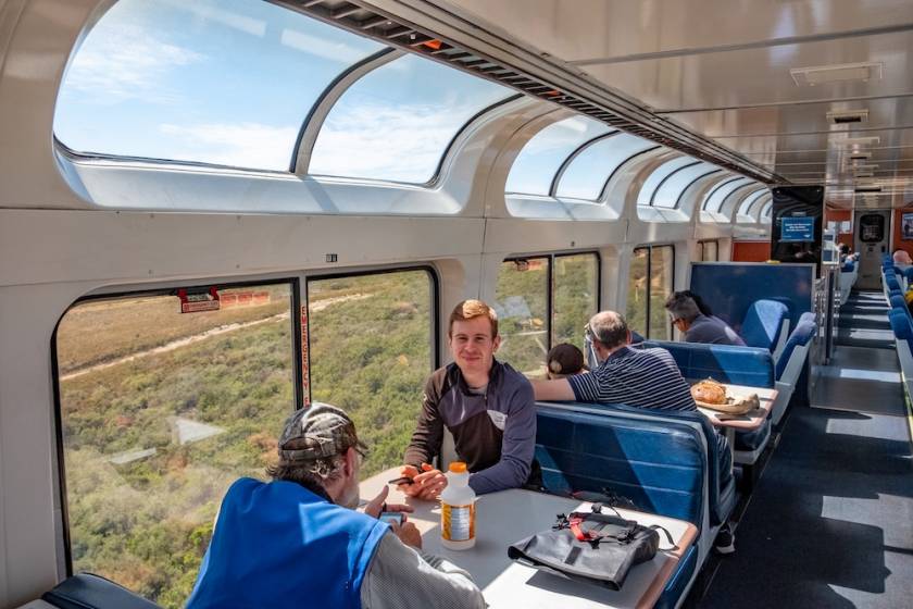 people on scenic amtrak train ride