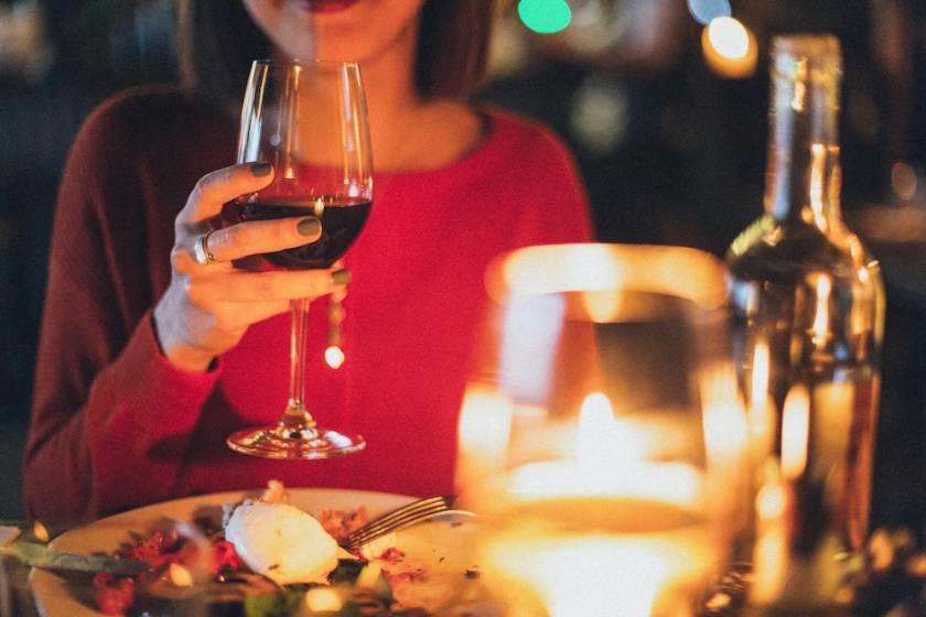 Enjoying a glass of wine at Lake Tahoe Vacation Rental