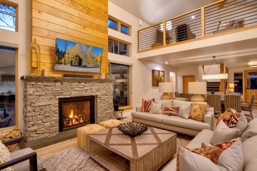 living room of tahoe vacation rental 