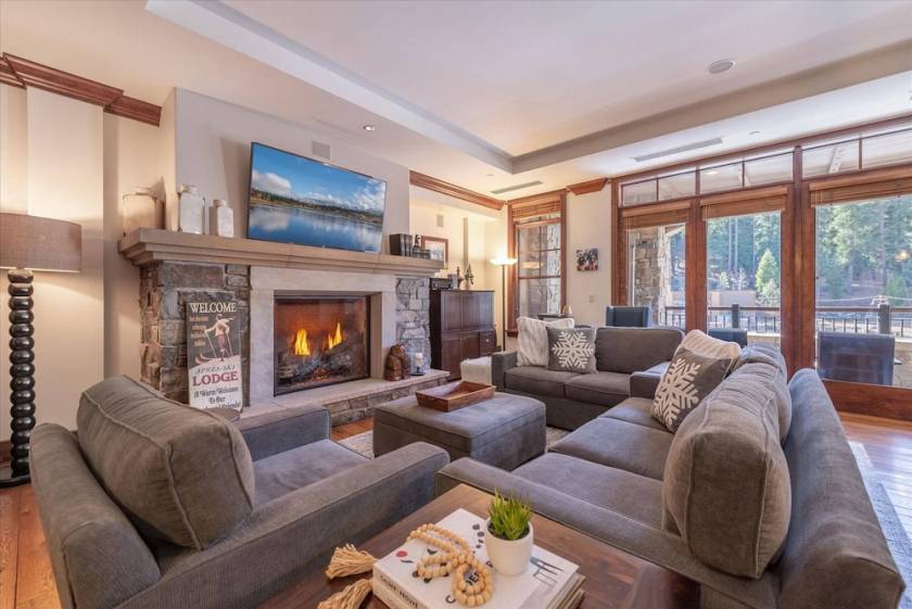 living room at tahoe rental in northstar resort