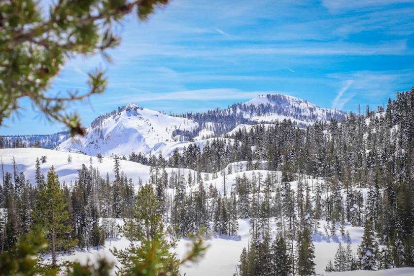 Sirrea Nevada mountain range covered in snow